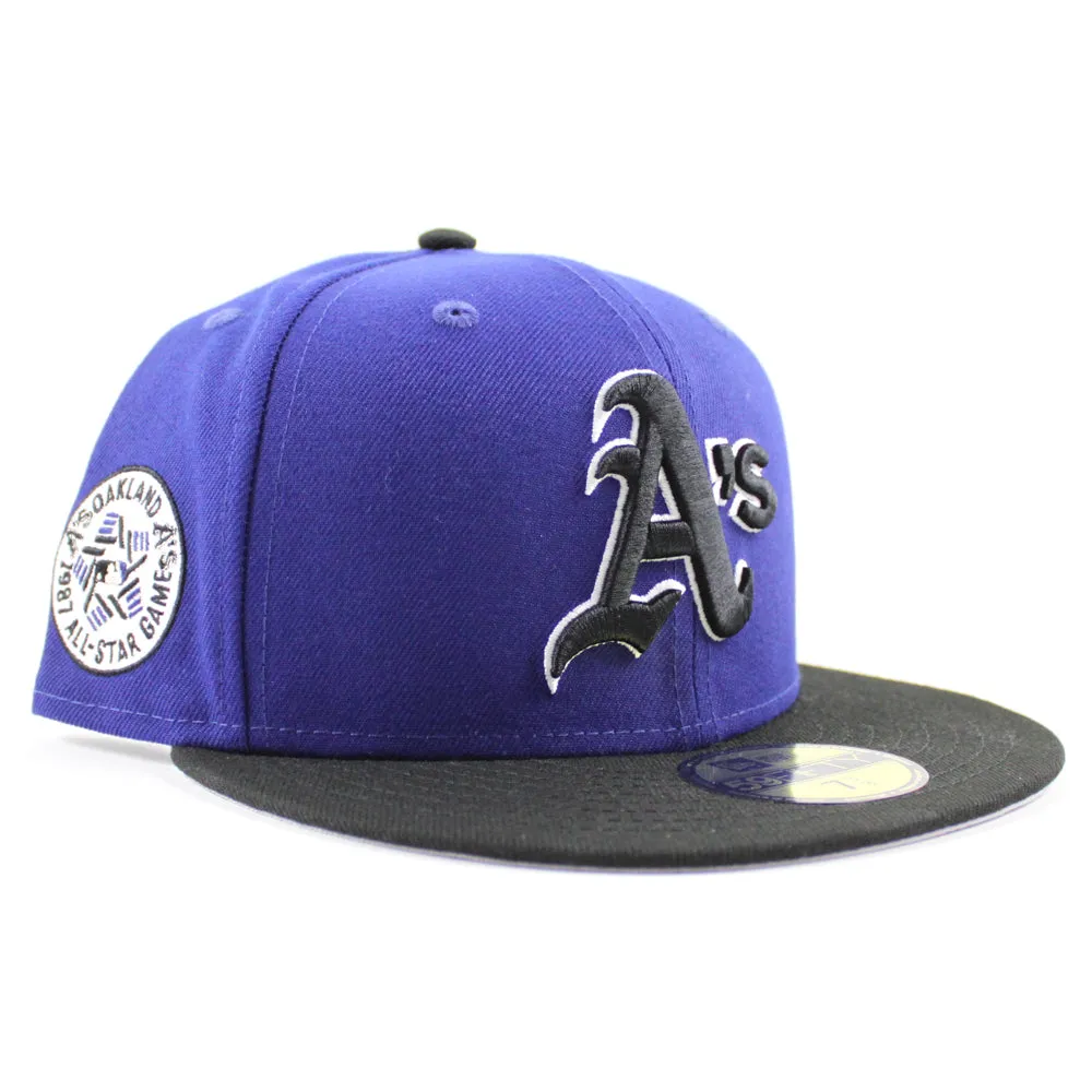 Oakland Athletics 1987 All Star Game New Era 59Fifty Fitted Hat (GITD Royal Blue Black Gray Under Brim)