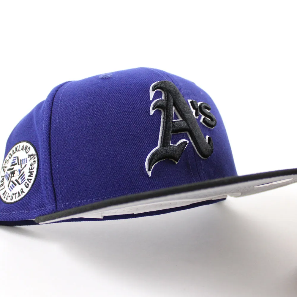 Oakland Athletics 1987 All Star Game New Era 59Fifty Fitted Hat (GITD Royal Blue Black Gray Under Brim)