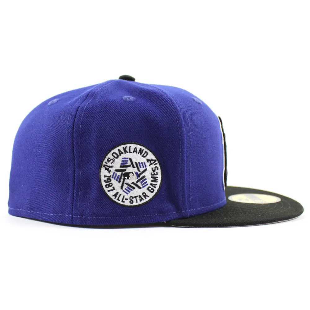 Oakland Athletics 1987 All Star Game New Era 59Fifty Fitted Hat (GITD Royal Blue Black Gray Under Brim)