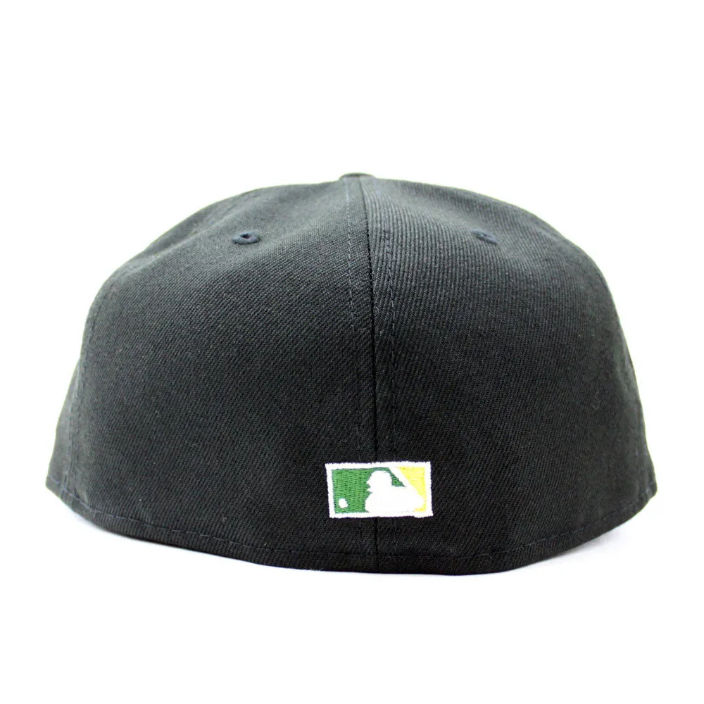 Oakland Athletics 1987 All Star Game New Era 59Fifty Fitted Hat (Glow in the Dark Black Soft Yellow Under Brim)