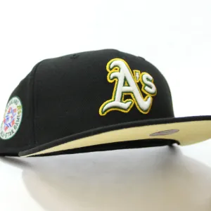 Oakland Athletics 1987 All Star Game New Era 59Fifty Fitted Hat (Glow in the Dark Black Soft Yellow Under Brim)