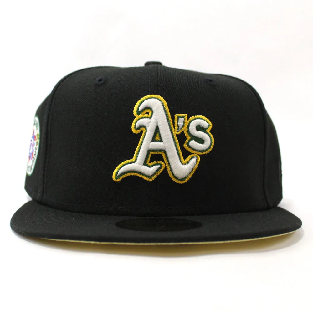 Oakland Athletics 1987 All Star Game New Era 59Fifty Fitted Hat (Glow in the Dark Black Soft Yellow Under Brim)