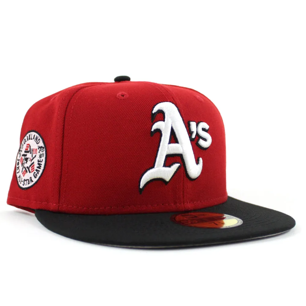 Oakland Athletics 1987 All Star Game New Era 59Fifty Fitted Hat (Red Black Gray Under Brim)