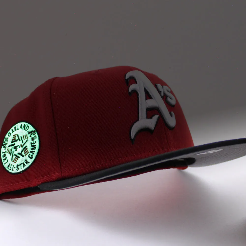 Oakland Athletics 1987 All Star Game New Era 59Fifty Fitted Hat (Red Black Gray Under Brim)