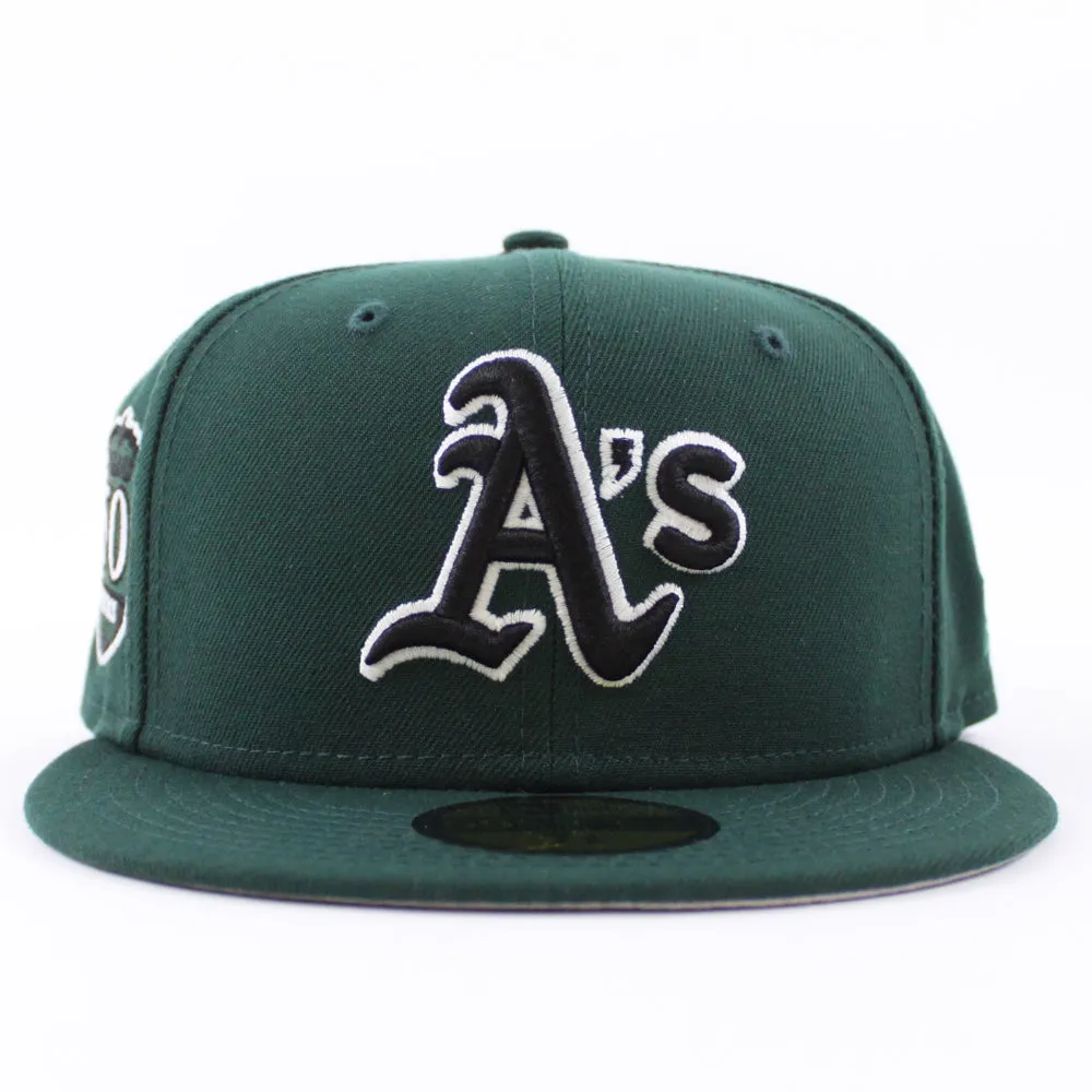 Oakland Athletics 50TH ANNIVERSARY New Era 59Fifty Fitted Hat (GITD Green Gray Under Brim)