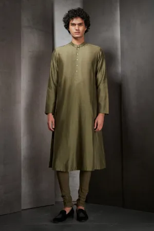 Olive Chanderi Kurta Set