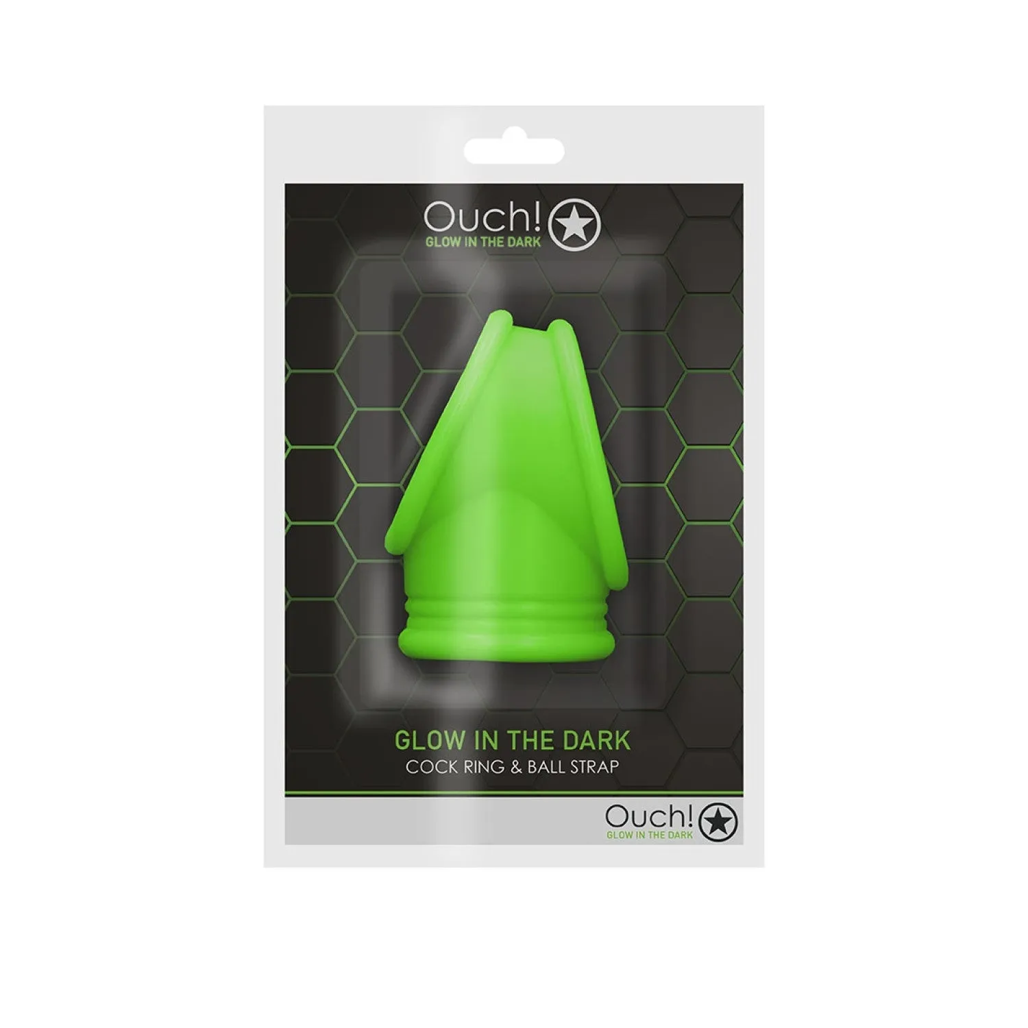 Ouch! Glow in the Dark Anneau Pénien Avec Sangle De Balle