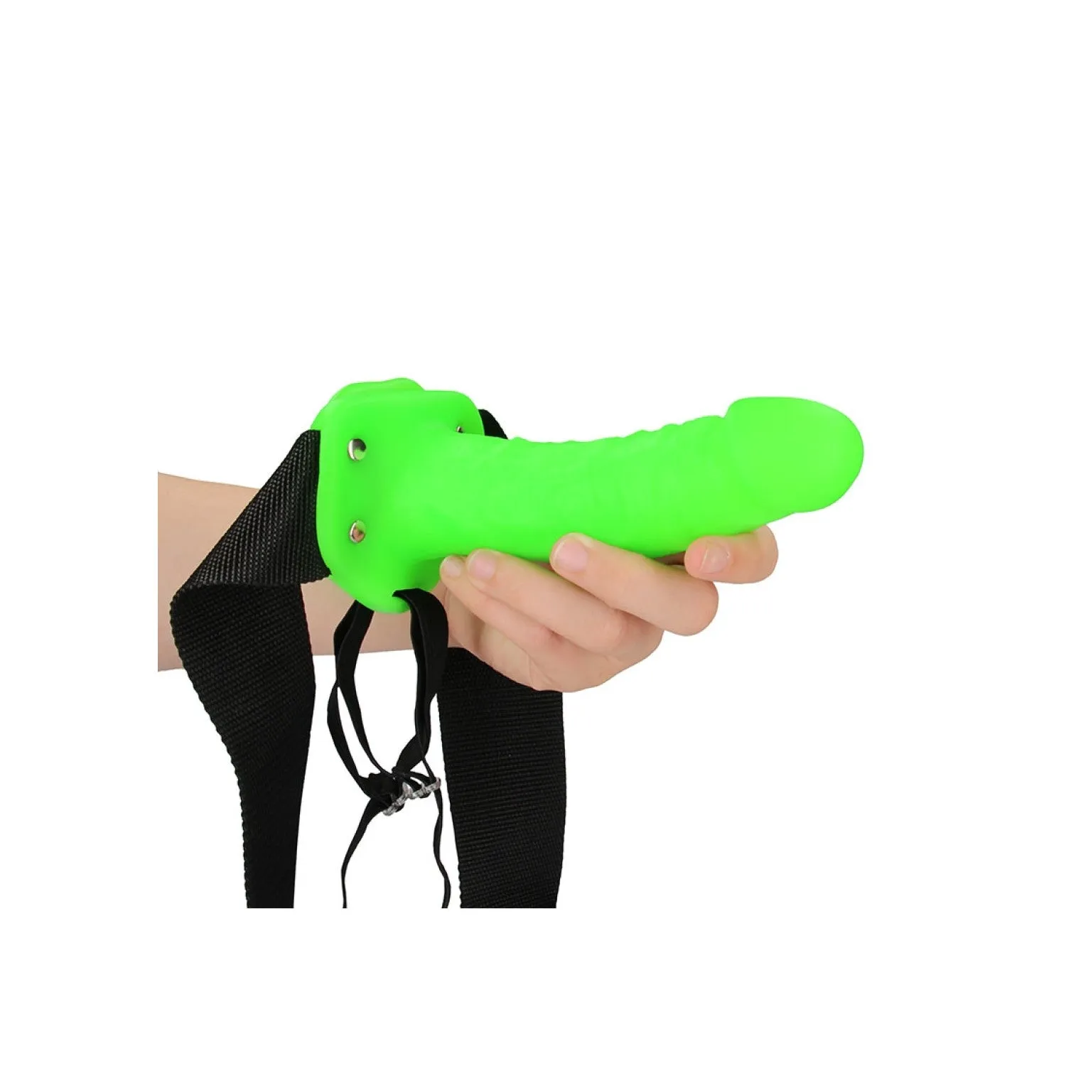 Ouch! Glow in the Dark Realistisch Strap-On Harnas - 18 cm