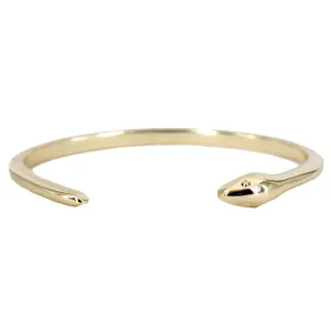 Ouroboros Snake Cuff Bracelet 14k Yellow Gold
