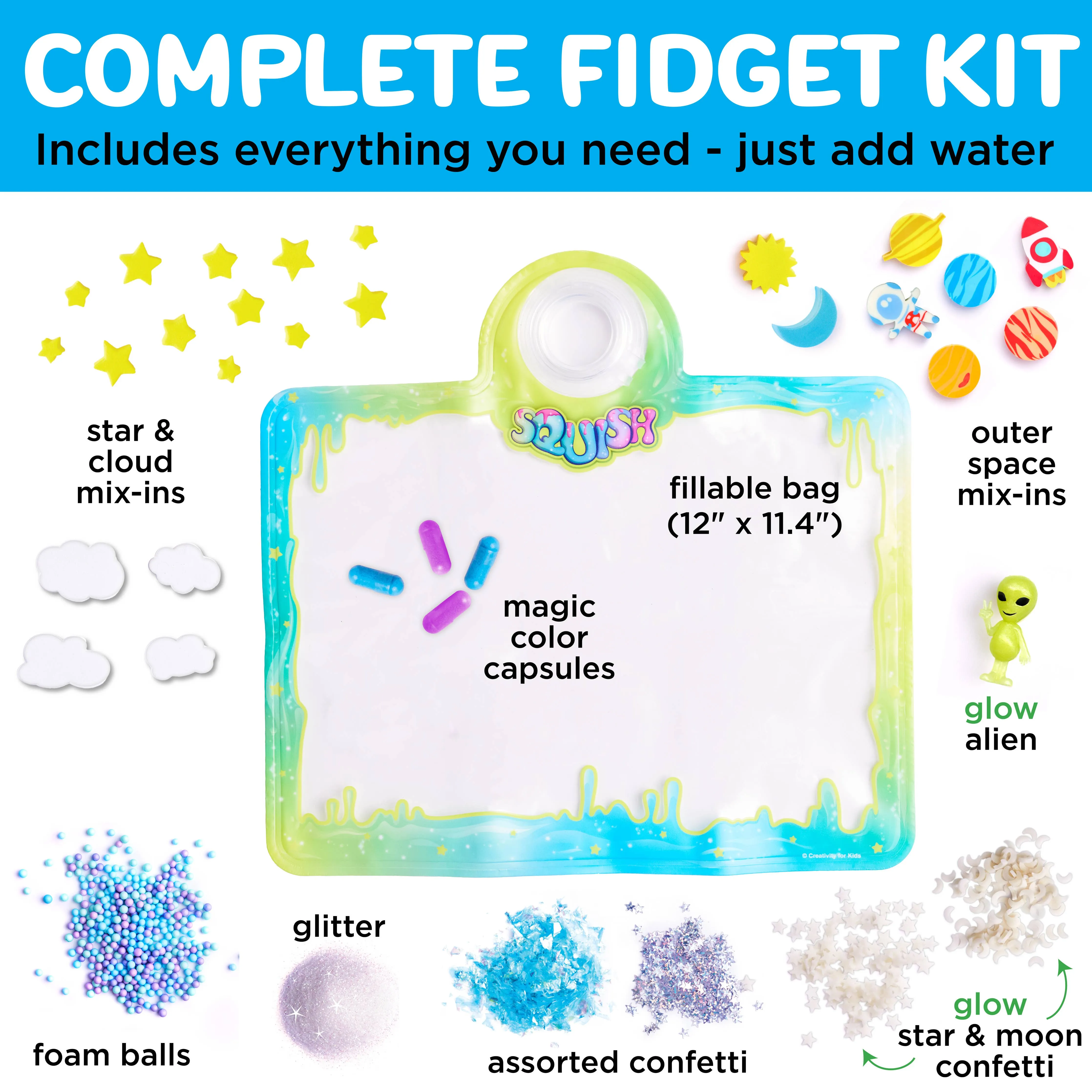 Outer Space Mix and Make Your Own Super Squish Fidget Bag Craft Kit