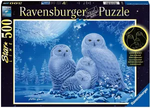 Owls in Moonlight | Star Line | Ravensburger | 500 Pieces | Jigsaw Puzzle | Glow In The Dark
