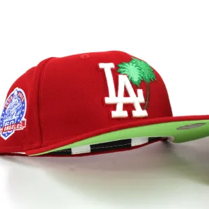 Palm Tree Los Angeles Dodgers 60th Anniversary New Era 59Fifty Fitted Hat (Red Glow in the Dark Green Under Brim)