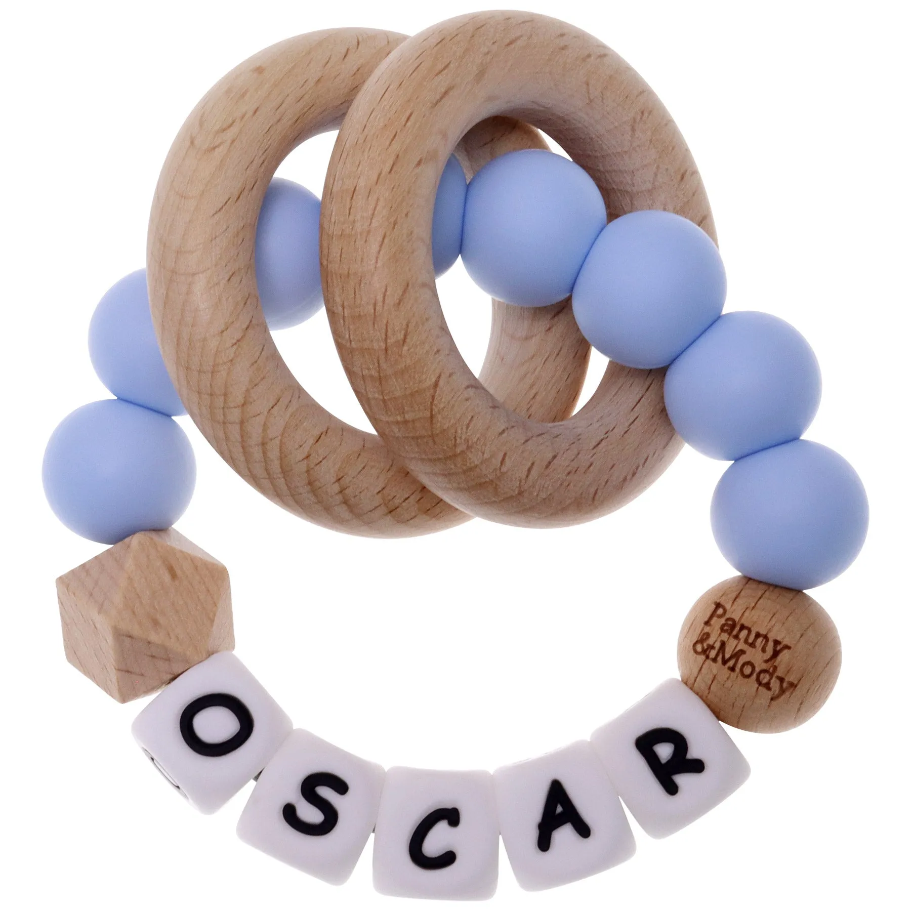 Personalized Teether Ring with Name (Solid Color)