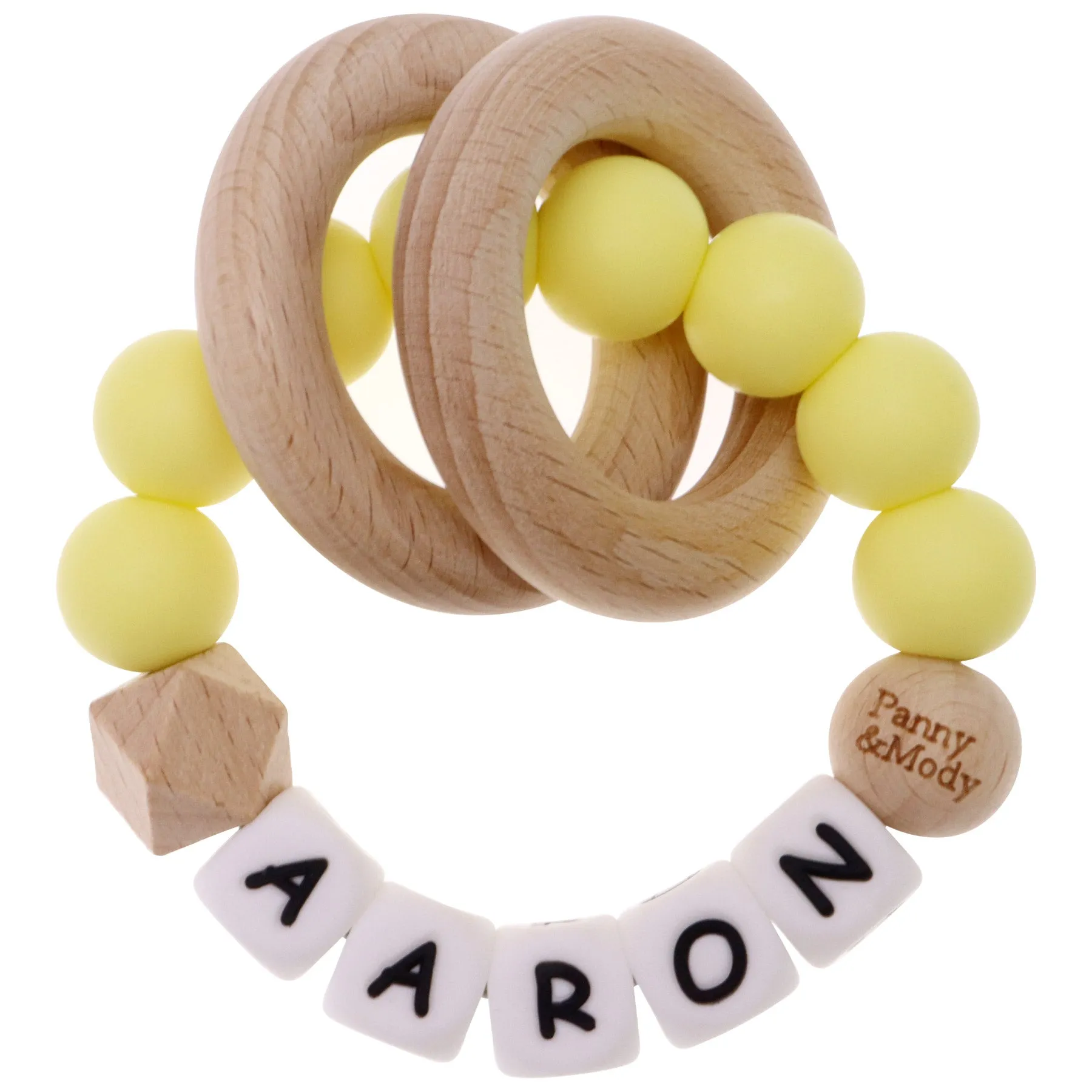 Personalized Teether Ring with Name (Solid Color)