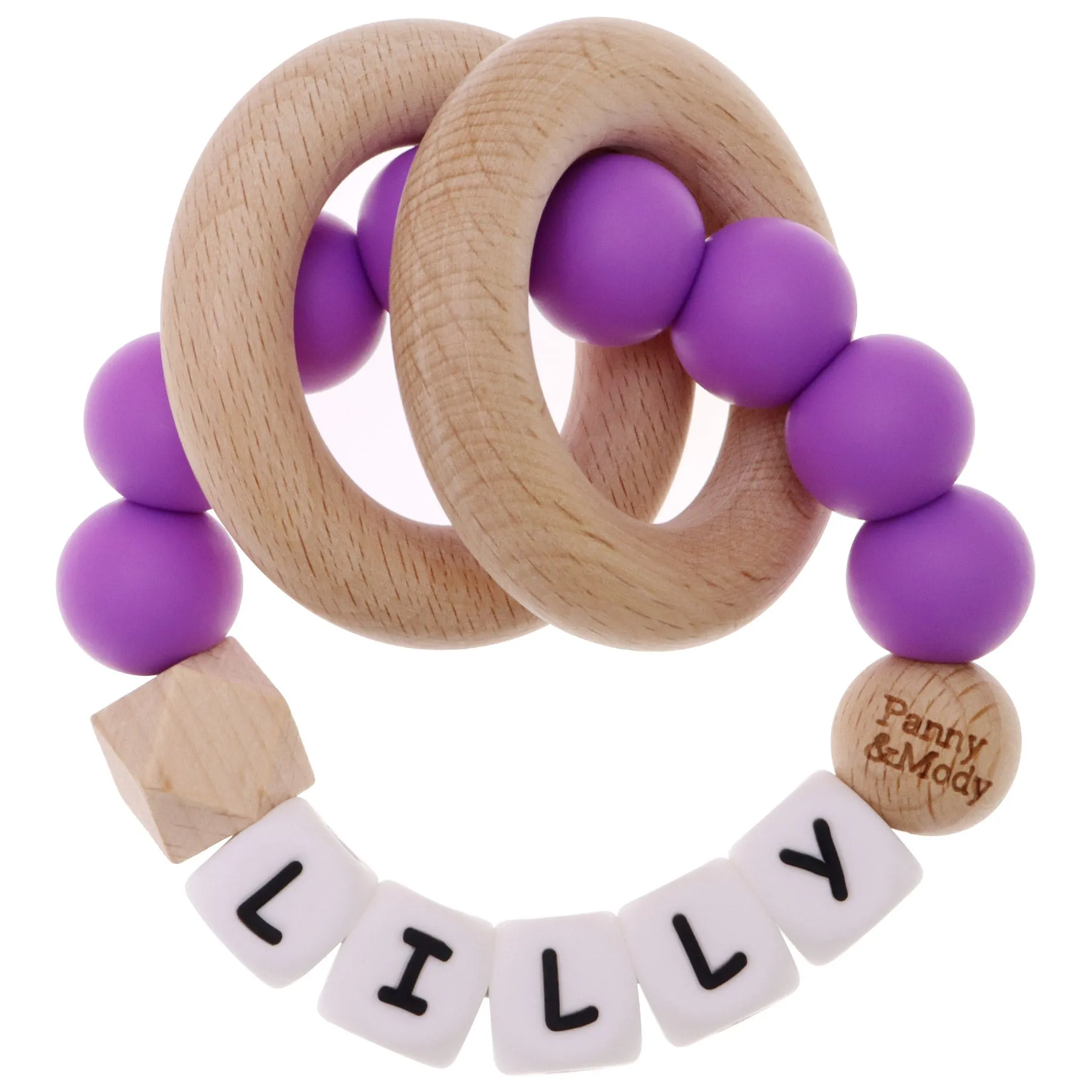 Personalized Teether Ring with Name (Solid Color)