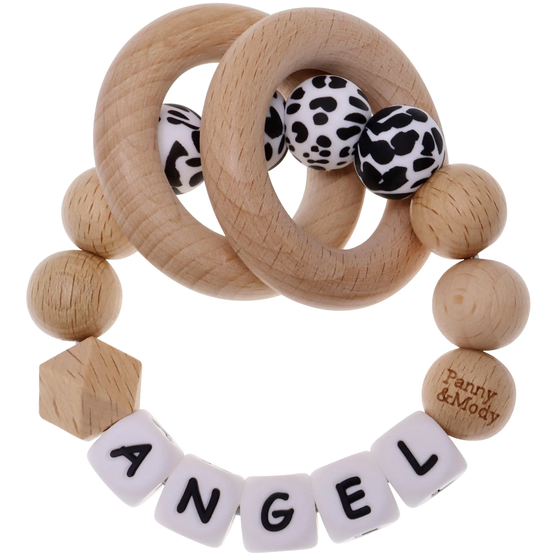 Personalized Teether Ring with Name (Solid Color)