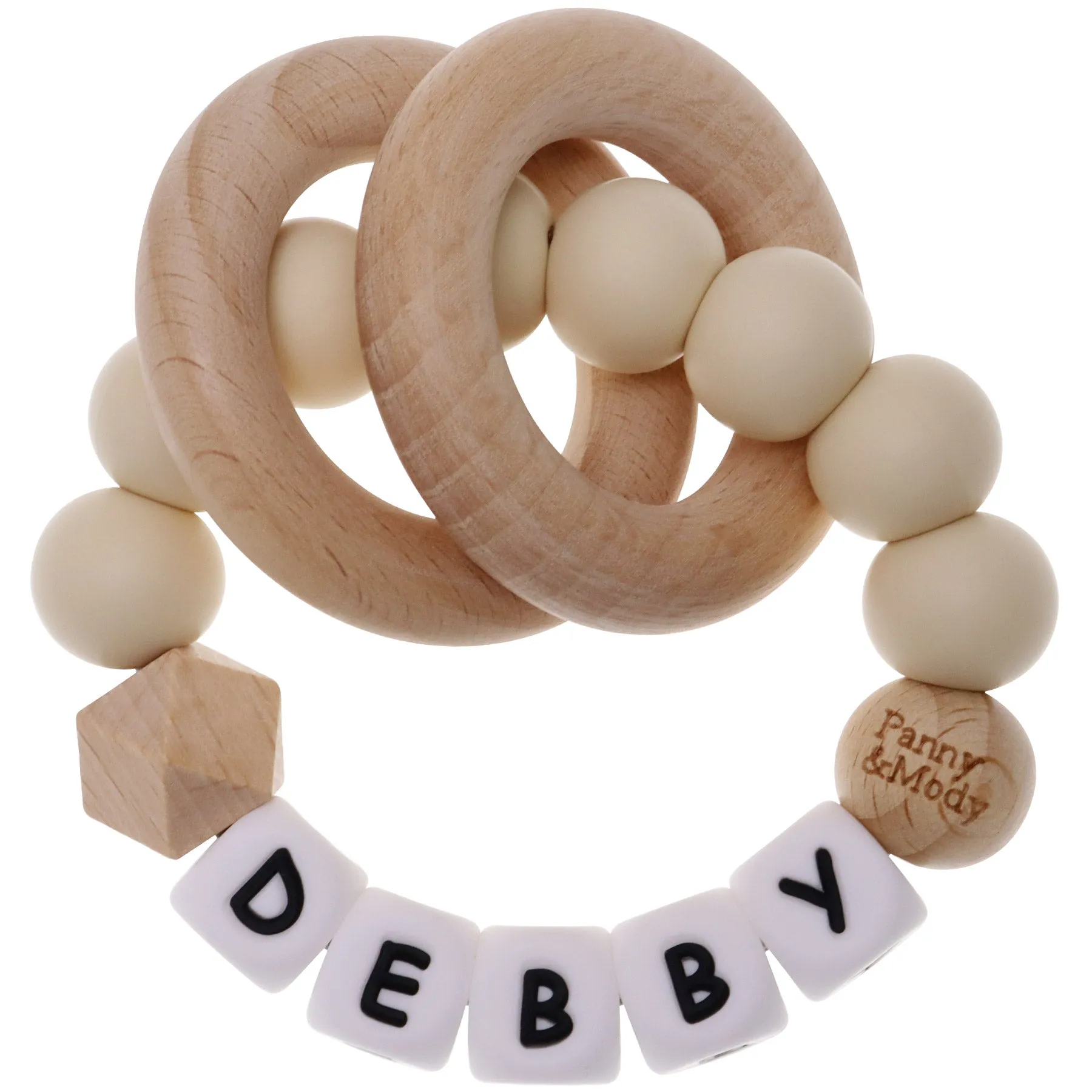 Personalized Teether Ring with Name (Solid Color)