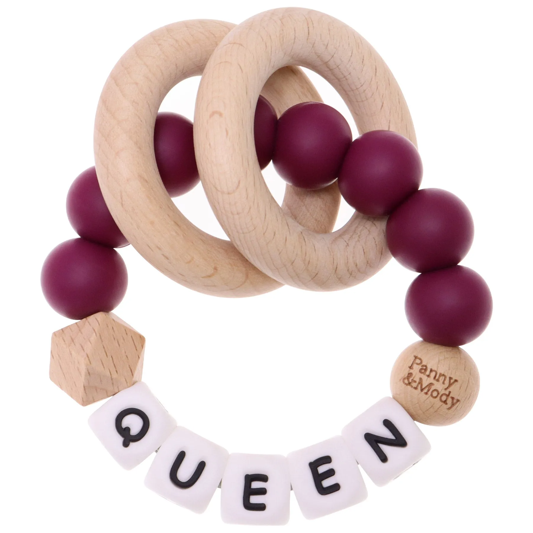 Personalized Teether Ring with Name (Solid Color)
