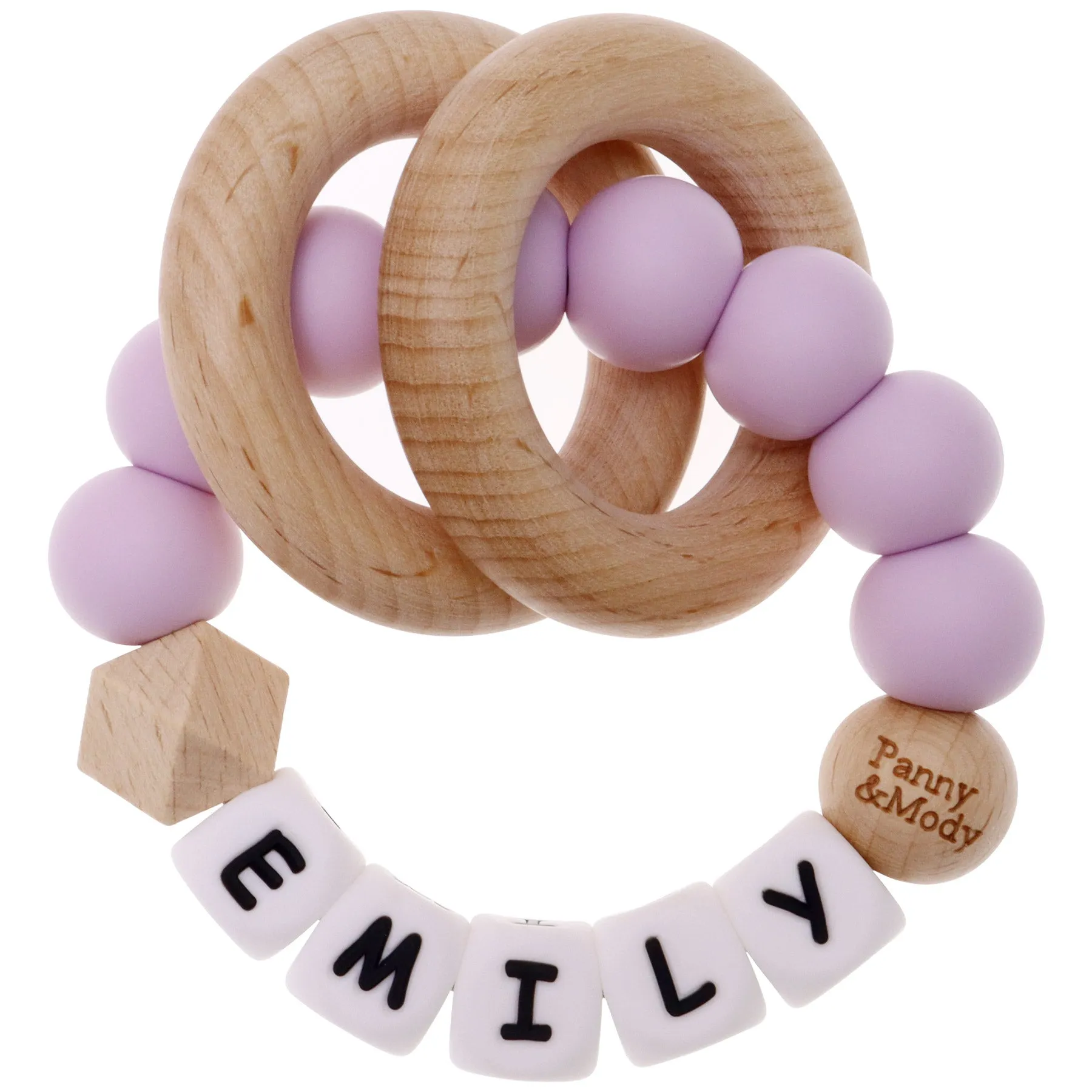 Personalized Teether Ring with Name (Solid Color)