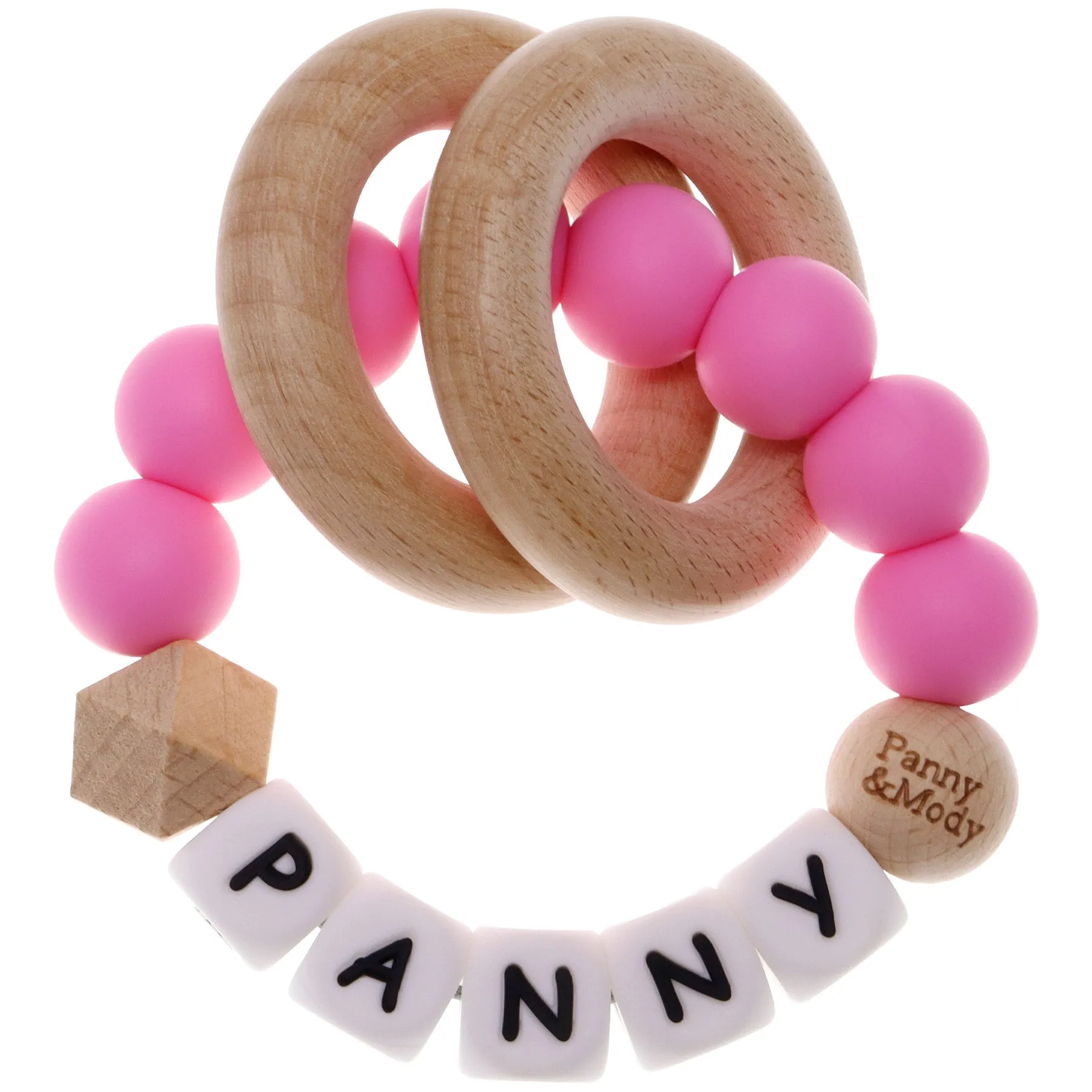 Personalized Teether Ring with Name (Solid Color)