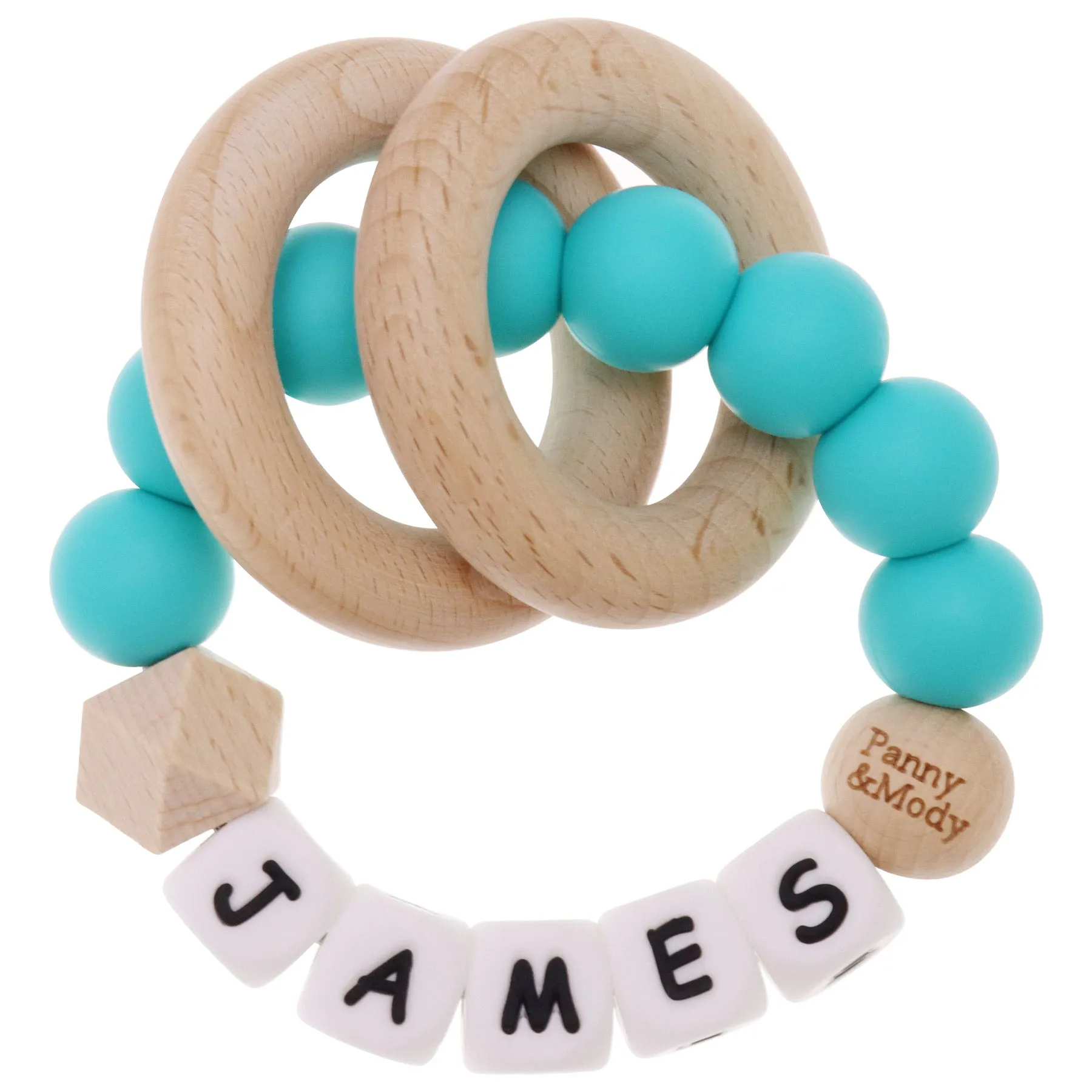 Personalized Teether Ring with Name (Solid Color)