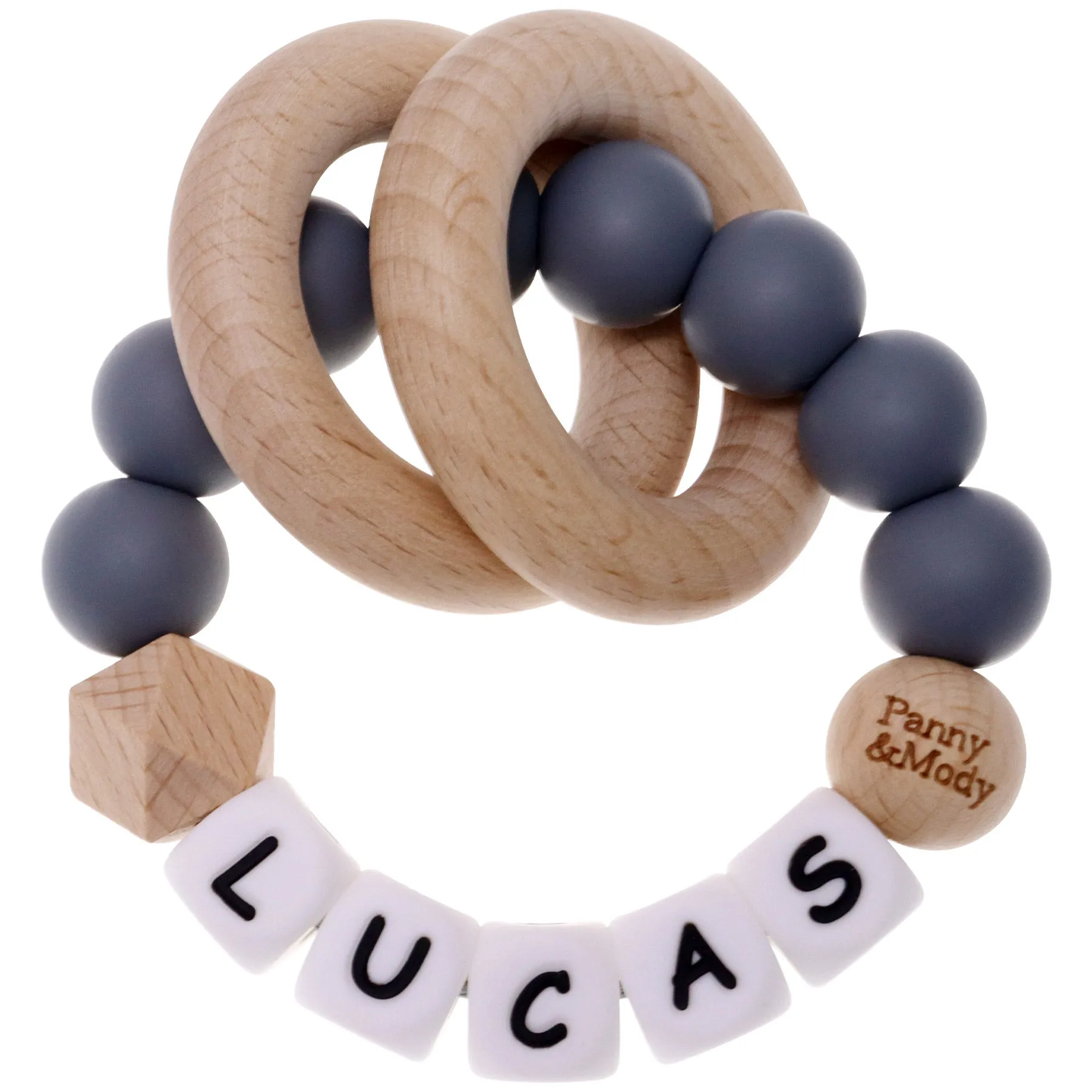 Personalized Teether Ring with Name (Solid Color)