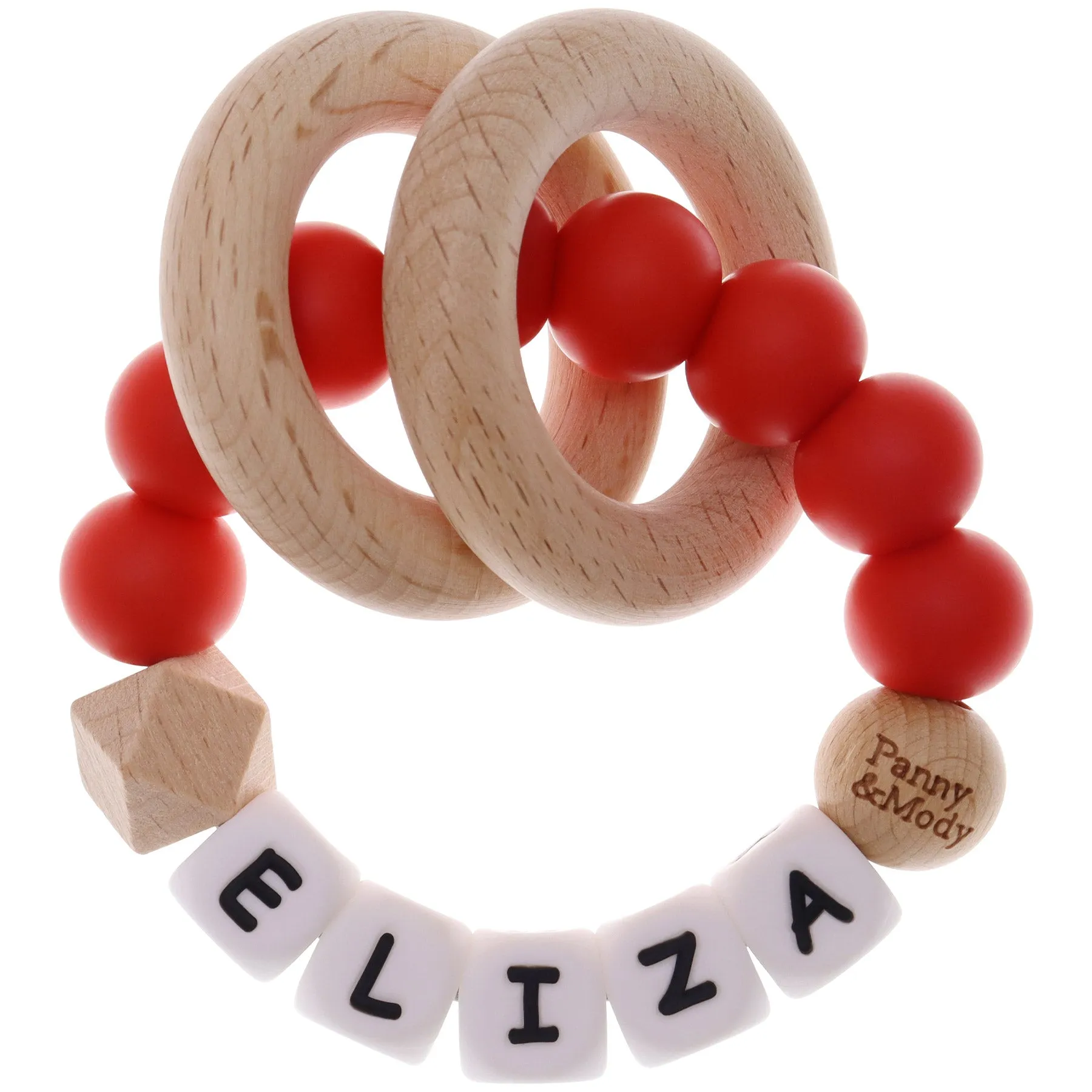 Personalized Teether Ring with Name (Solid Color)