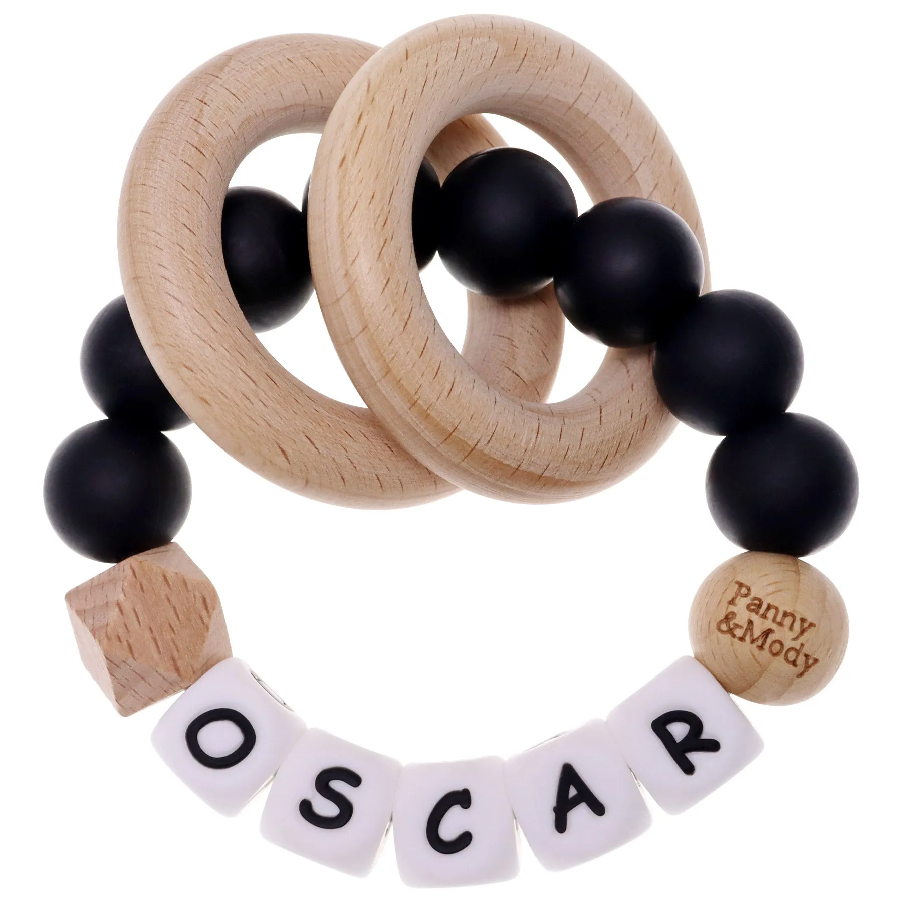 Personalized Teether Ring with Name (Solid Color)