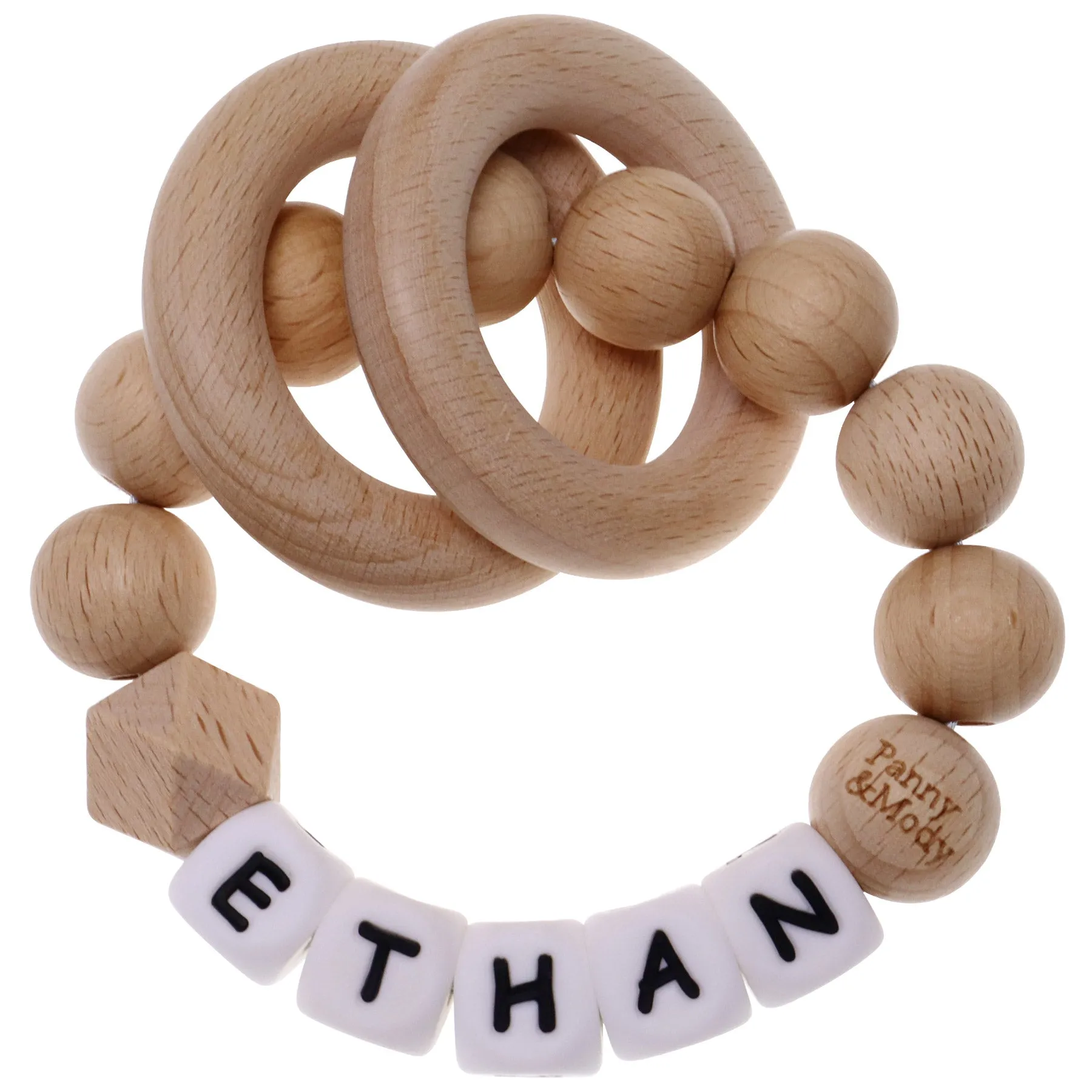 Personalized Teether Ring with Name (Solid Color)