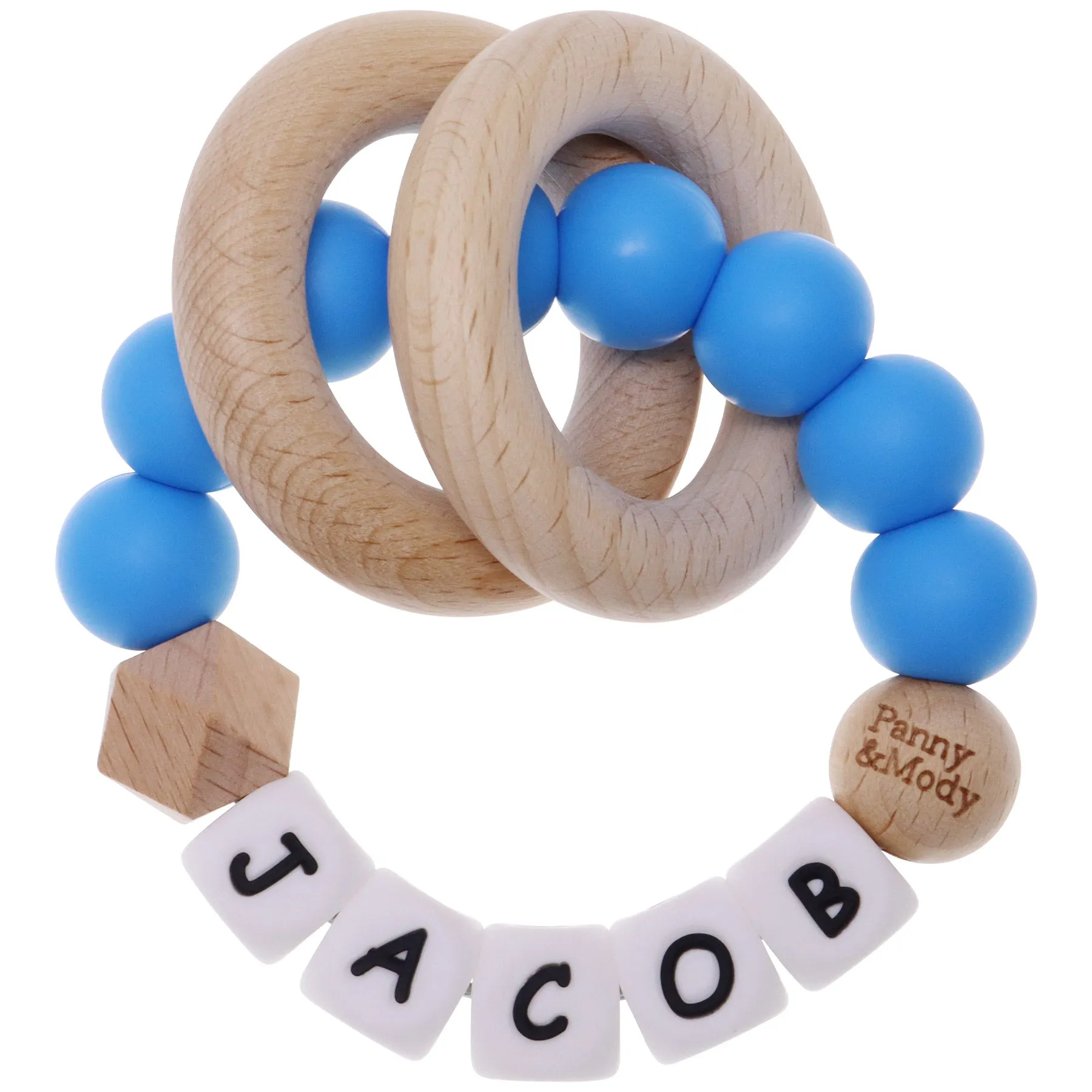 Personalized Teether Ring with Name (Solid Color)