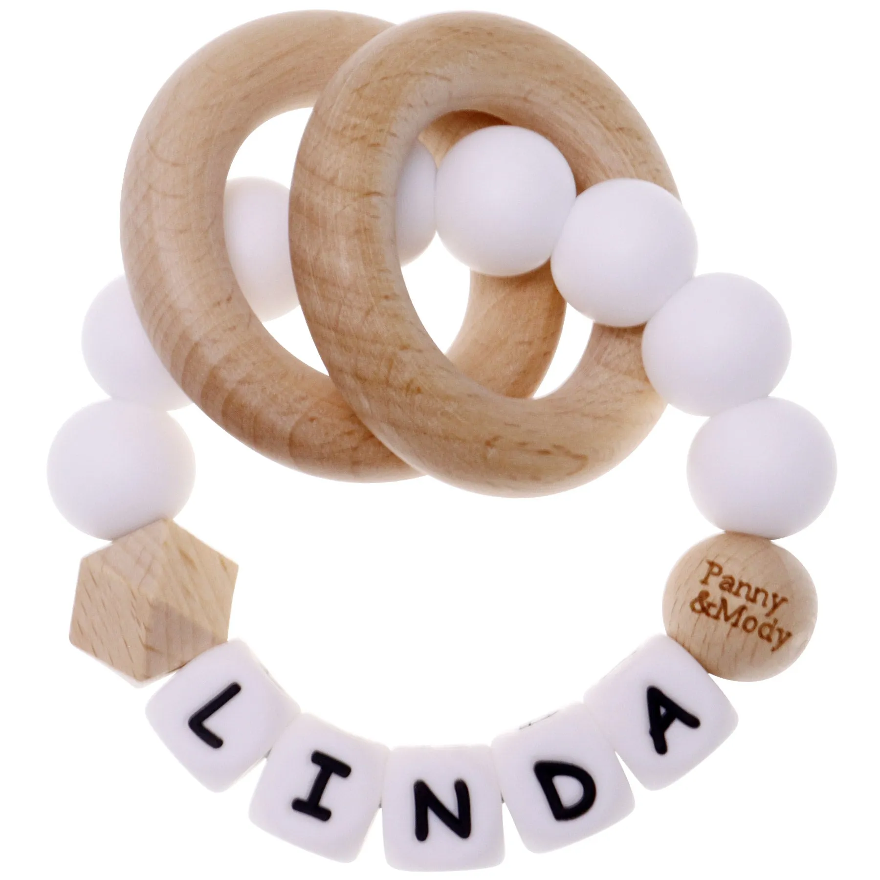 Personalized Teether Ring with Name (Solid Color)