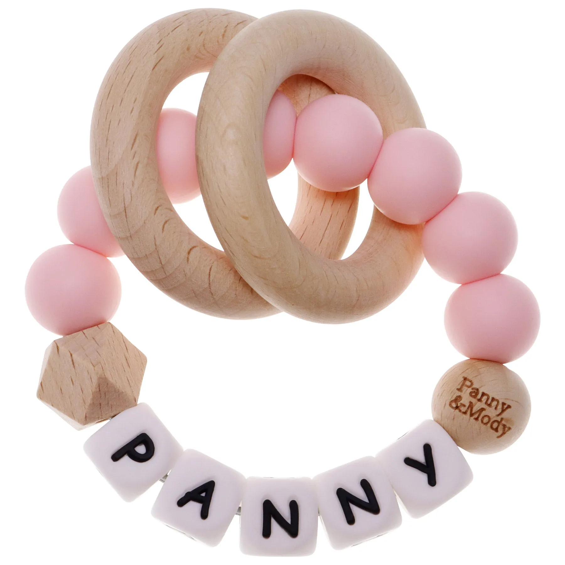 Personalized Teether Ring with Name (Solid Color)