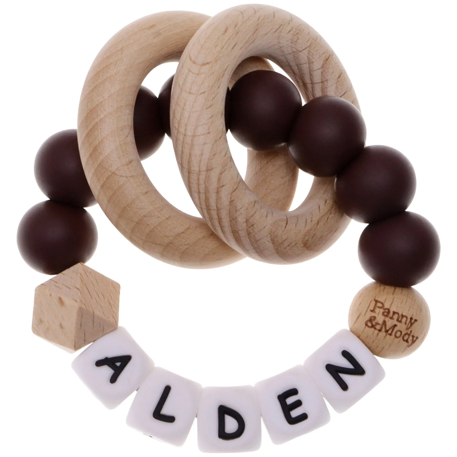 Personalized Teether Ring with Name (Solid Color)