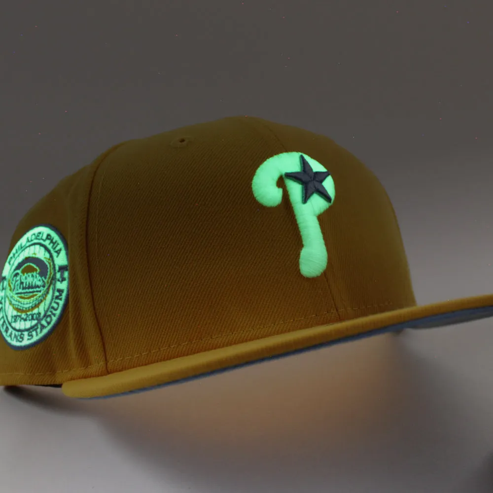 Philadelphia Phillies 1971-2003 VETERANS STADIUM 59Fifty New Era Fitted Hats (Yellow Sky Blue Under Brim)
