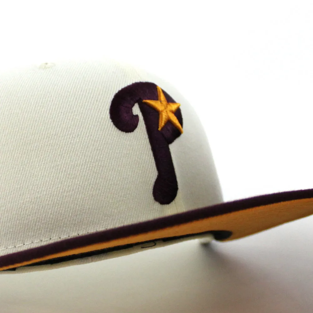 Philadelphia Phillies 1996 All Star Game 59Fifty New Era Fitted Hat (Chrome White Maroon Yellow Under Brim)