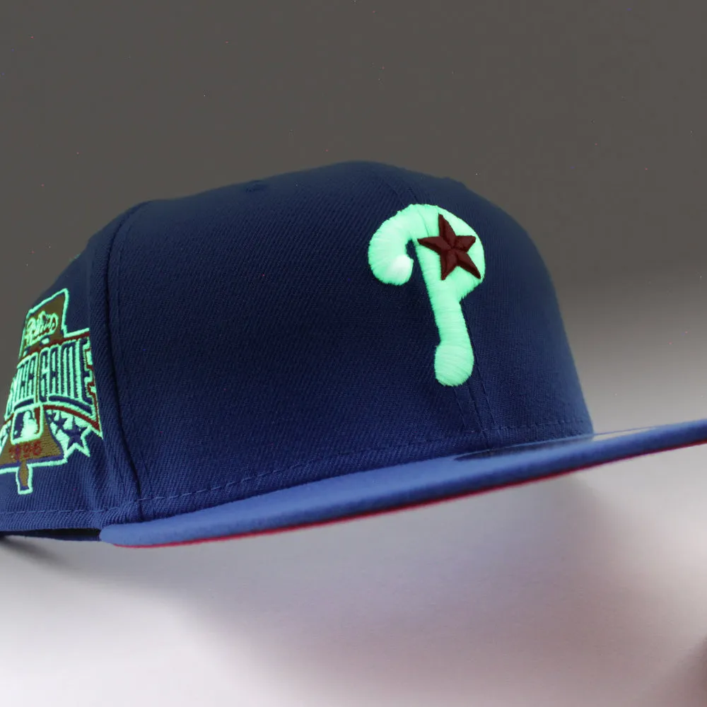 Philadelphia Phillies 1996 All-Star Game 59Fifty New Era Fitted Hats (GITD Blue Red Under Brim)