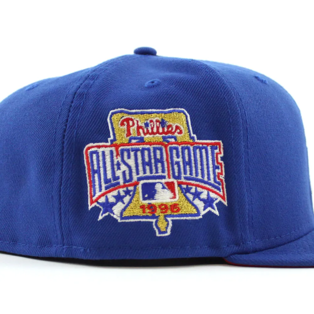 Philadelphia Phillies 1996 All-Star Game 59Fifty New Era Fitted Hats (GITD Blue Red Under Brim)
