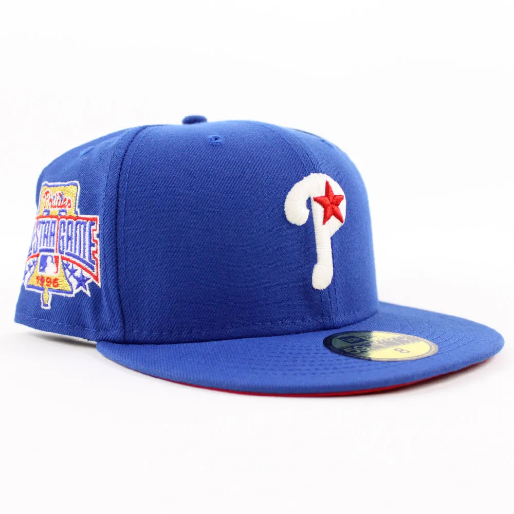 Philadelphia Phillies 1996 All-Star Game 59Fifty New Era Fitted Hats (GITD Blue Red Under Brim)