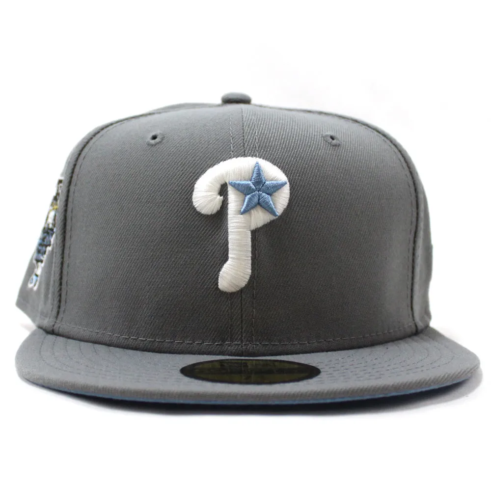 Philadelphia Phillies 2006 All Star Game 59Fifty New Era Fitted Hats (GITD Storm Gray with SkyBlue Under Brim)