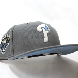 Philadelphia Phillies 2006 All Star Game 59Fifty New Era Fitted Hats (GITD Storm Gray with SkyBlue Under Brim)