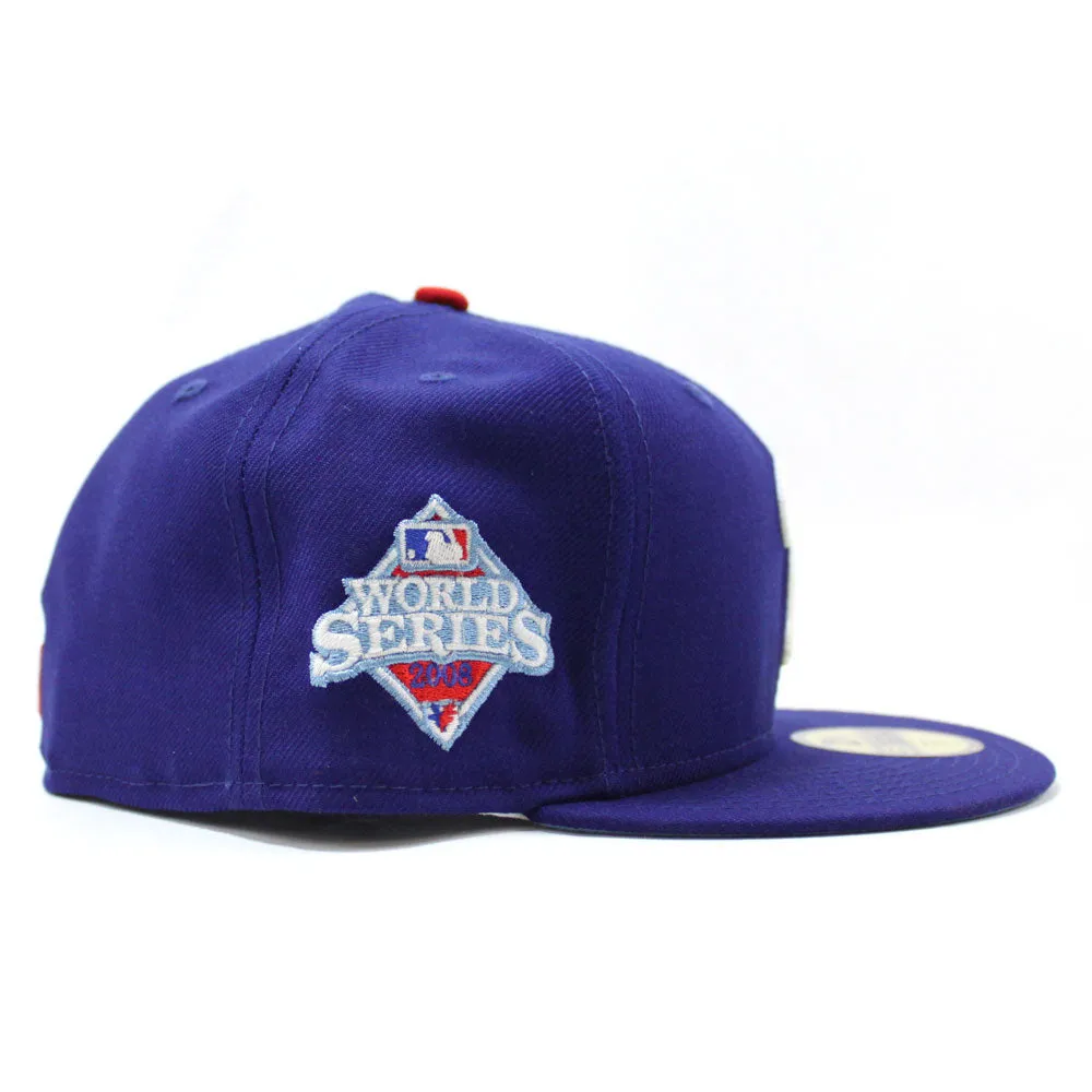 Philadelphia Phillies 2008 World Series 59Fifty New Era Fitted Hats (Glow in the Dark Logo Blue Sky Blue Under Brim)