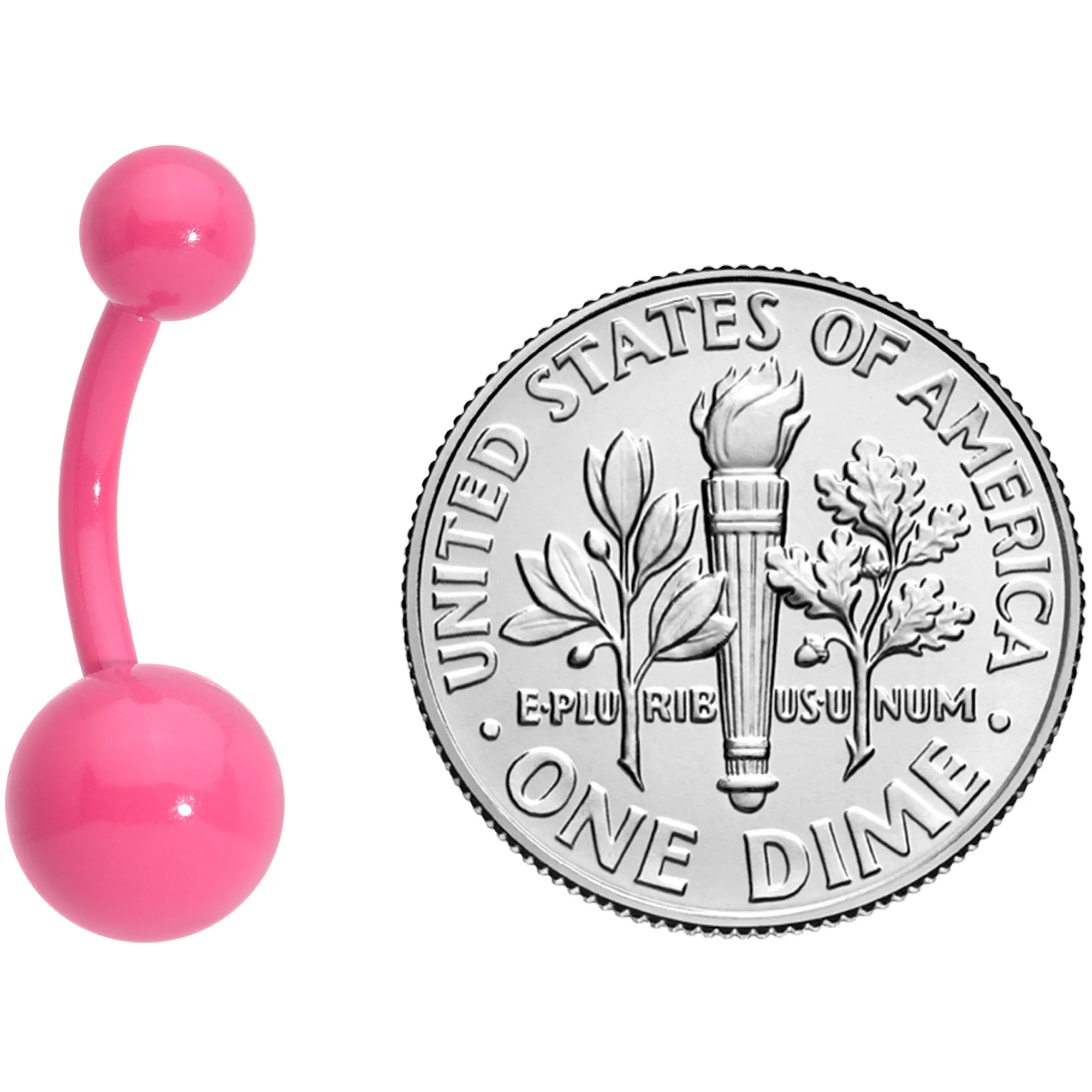 Pink Glow In The Dark Effect Belly Ring