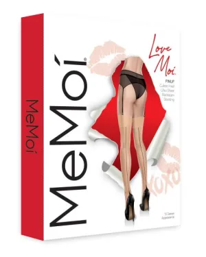 Pinup Cuban Heel Backseam Stocking - Nude/Black -