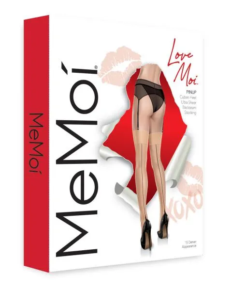 Pinup Cuban Heel Backseam Stocking - Nude/Black -