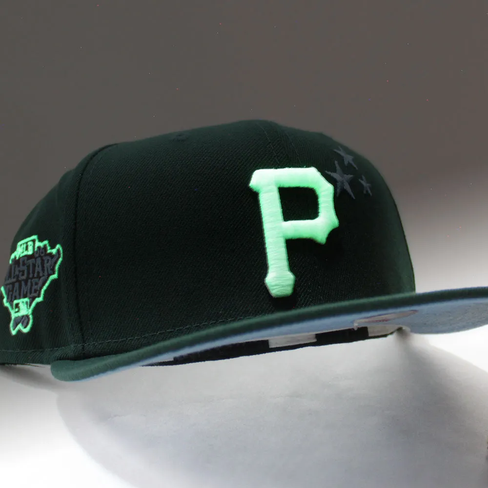 Pittsburgh Pirates 2006 All-Star Game New Era 59Fifty Fitted Hat (Glow in the Dark Dark Green Sky Blue Under Brim)