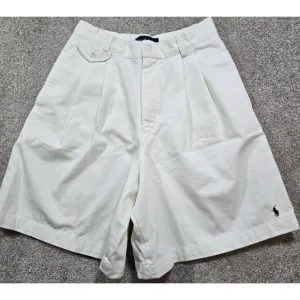 Ralph Lauren VTG Shorts Long Pleated High Waist POLO LOGO USA Made 90s Womens 10