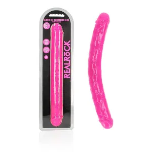 REALROCK Double Dong Glow - Pink  38 cm (15'') Double Dong