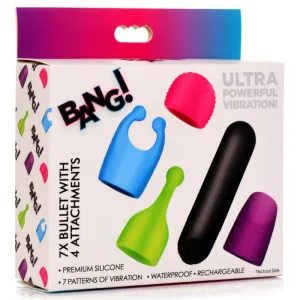 Rechargeable Bullet With 4 Attachments