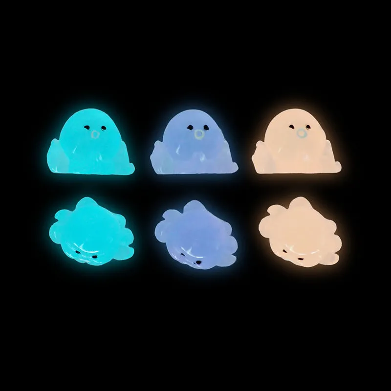 RESIN GLOW IN THE DARK OCTOPUS 6PC
