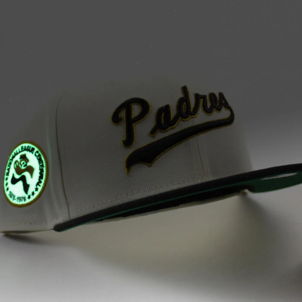 San Diego Padres 1879-1976 New Era 59Fifty Fitted Hat (Chrome White Black Green Under Brim)